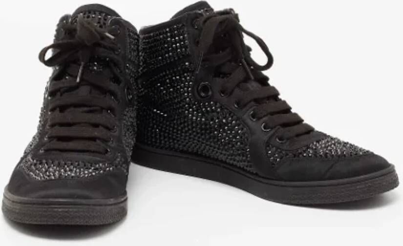 Gucci Vintage Pre-owned Satin sneakers Black Dames