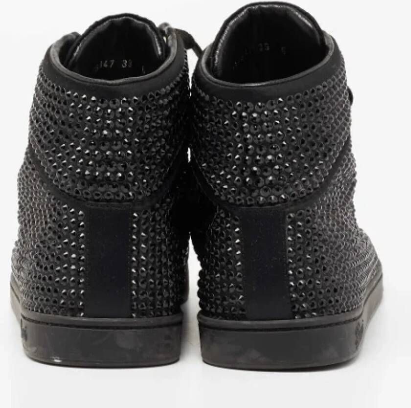 Gucci Vintage Pre-owned Satin sneakers Black Dames