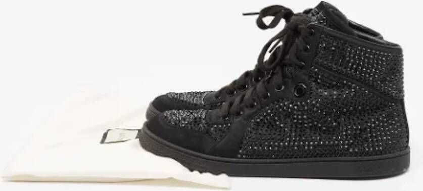 Gucci Vintage Pre-owned Satin sneakers Black Dames