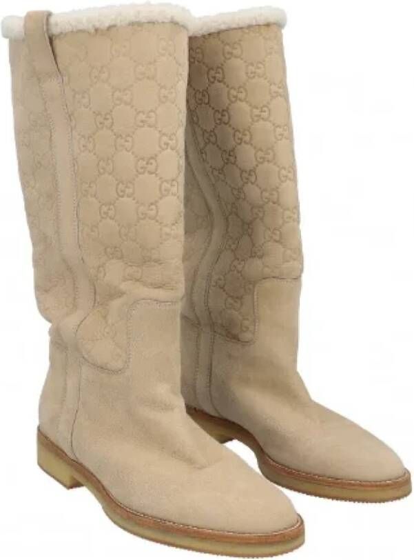 Gucci Vintage Pre-owned Suede boots Beige Dames