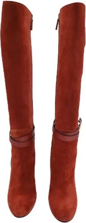 Gucci Vintage Pre-owned Suede boots Orange Dames