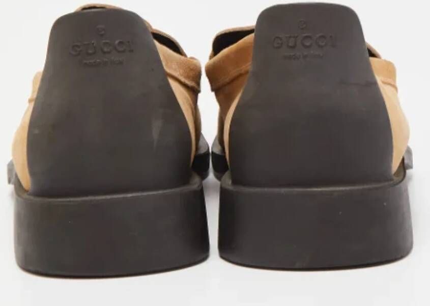 Gucci Vintage Pre-owned Suede flats Beige Dames