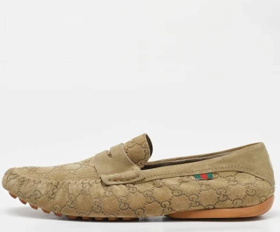 Gucci Vintage Pre-owned Suede flats Beige Heren