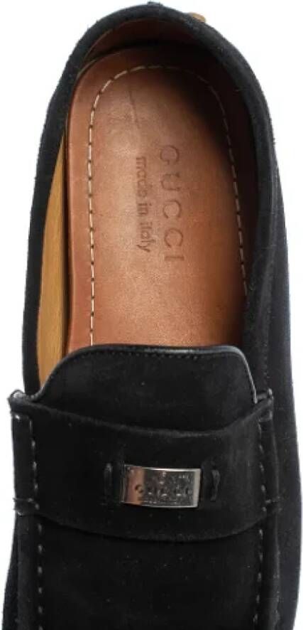 Gucci Vintage Pre-owned Suede flats Black Dames