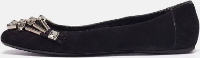 Gucci Vintage Pre-owned Suede flats Black Dames