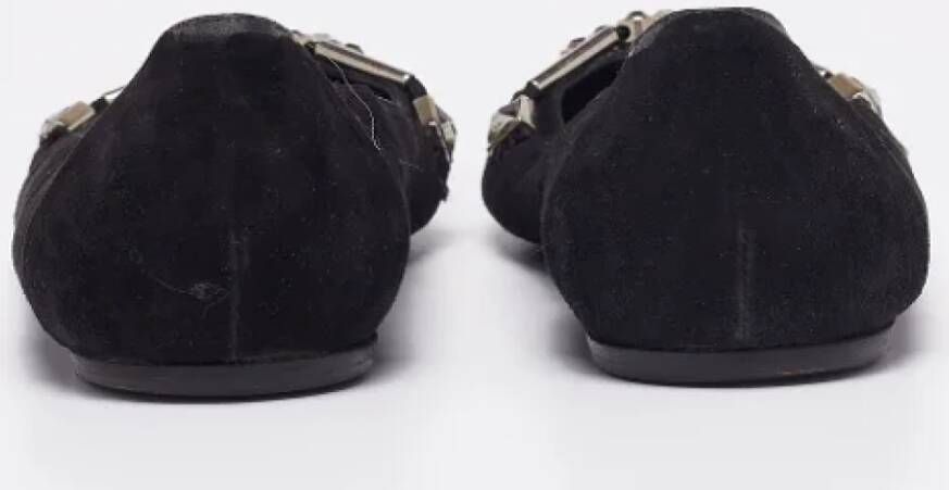 Gucci Vintage Pre-owned Suede flats Black Dames