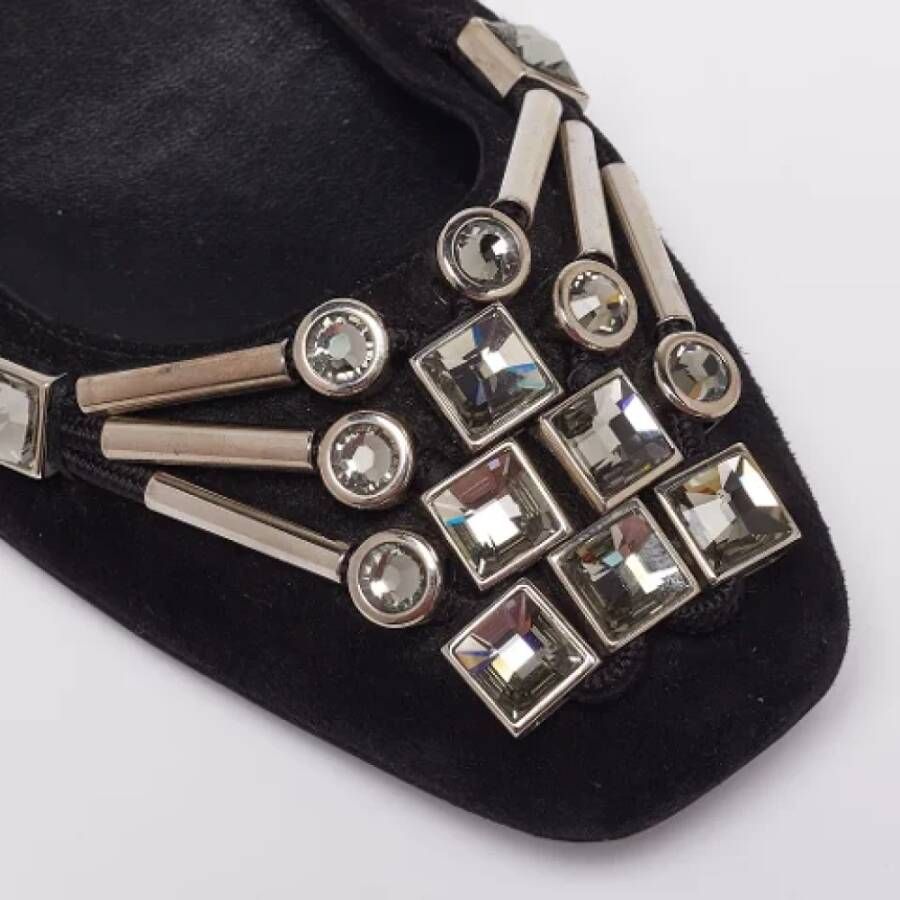 Gucci Vintage Pre-owned Suede flats Black Dames