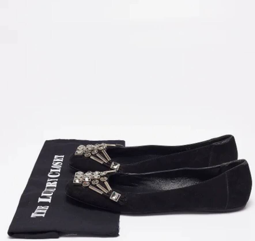 Gucci Vintage Pre-owned Suede flats Black Dames