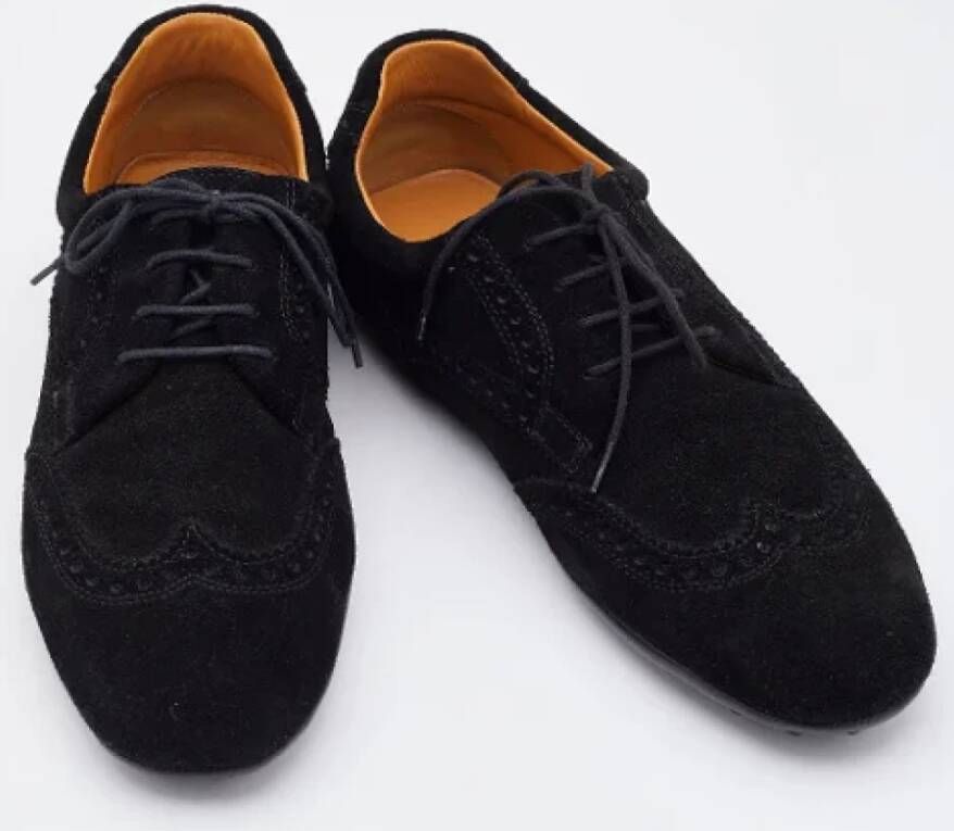 Gucci Vintage Pre-owned Suede flats Black Dames