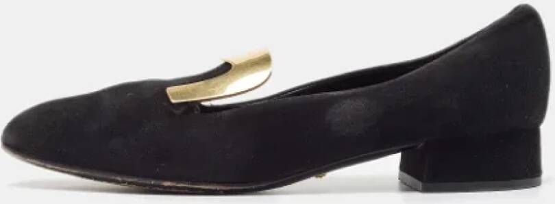 Gucci Vintage Pre-owned Suede flats Black Dames