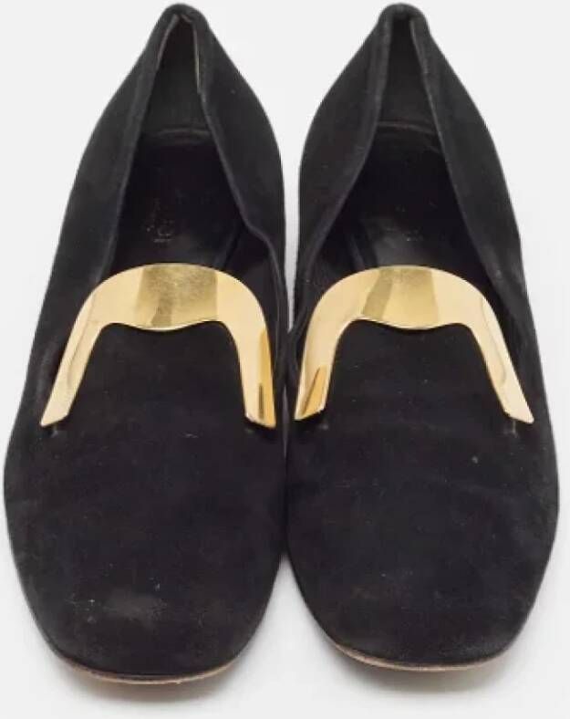 Gucci Vintage Pre-owned Suede flats Black Dames