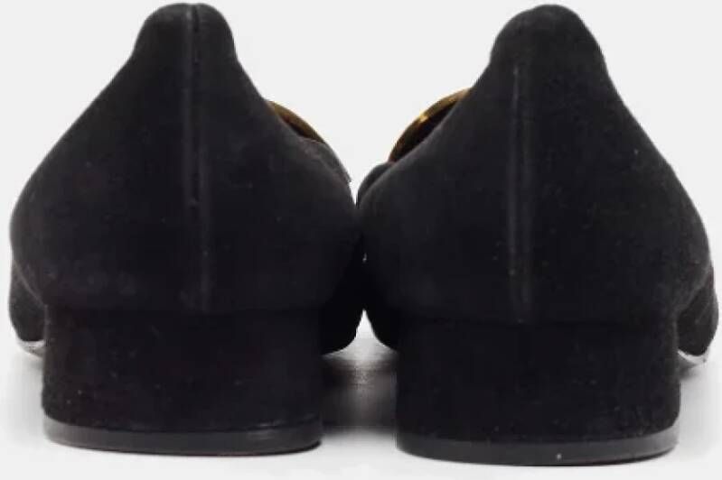 Gucci Vintage Pre-owned Suede flats Black Dames