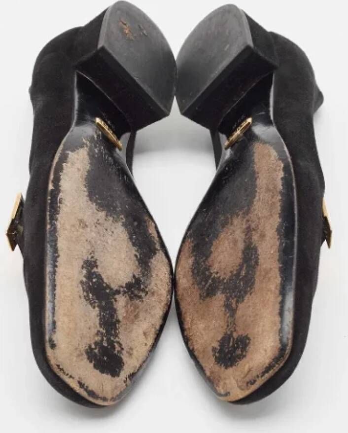 Gucci Vintage Pre-owned Suede flats Black Dames