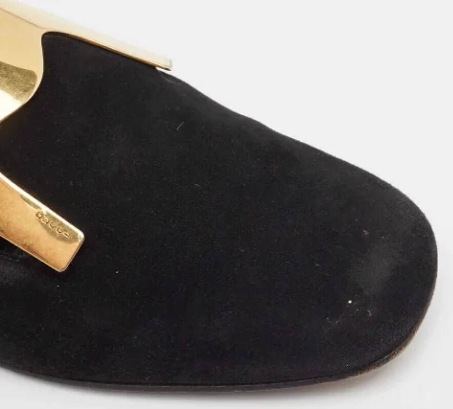 Gucci Vintage Pre-owned Suede flats Black Dames