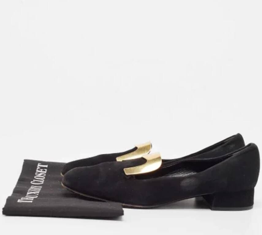 Gucci Vintage Pre-owned Suede flats Black Dames