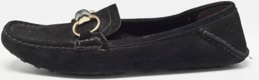 Gucci Vintage Pre-owned Suede flats Black Dames