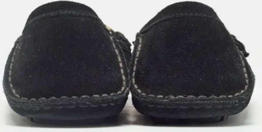 Gucci Vintage Pre-owned Suede flats Black Dames