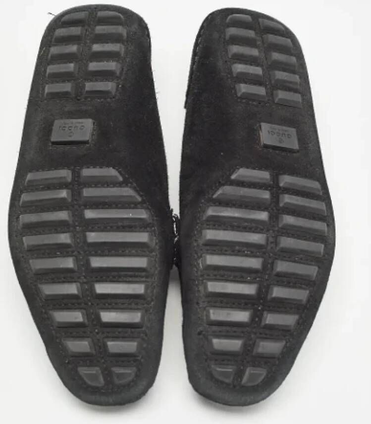 Gucci Vintage Pre-owned Suede flats Black Dames