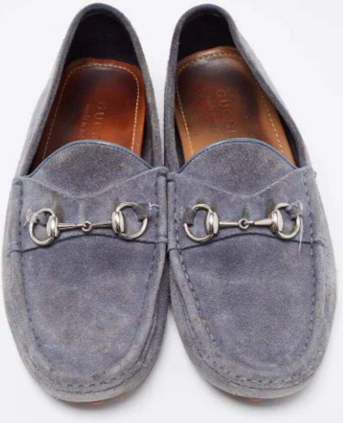 Gucci Vintage Pre-owned Suede flats Blue Dames