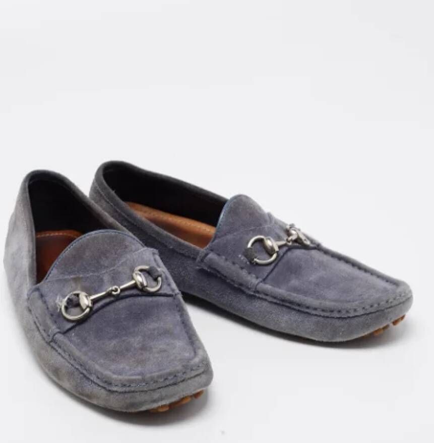 Gucci Vintage Pre-owned Suede flats Blue Dames