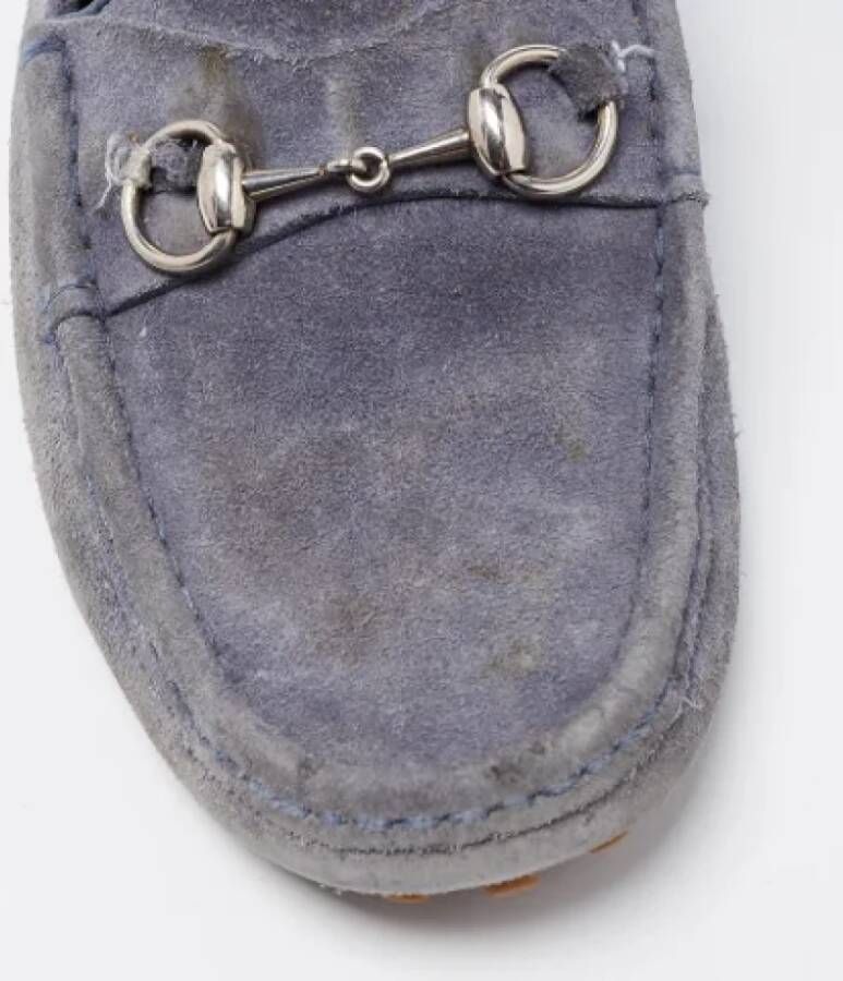 Gucci Vintage Pre-owned Suede flats Blue Dames