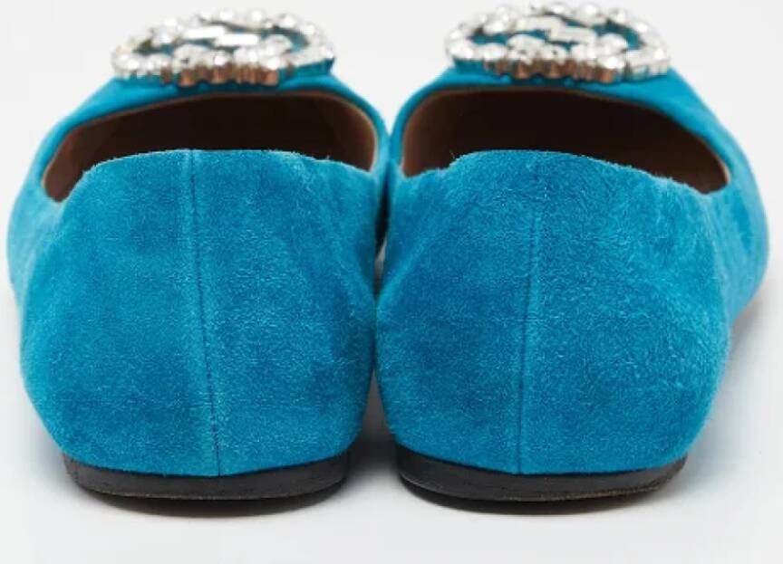 Gucci Vintage Pre-owned Suede flats Blue Dames