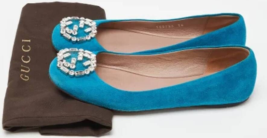 Gucci Vintage Pre-owned Suede flats Blue Dames