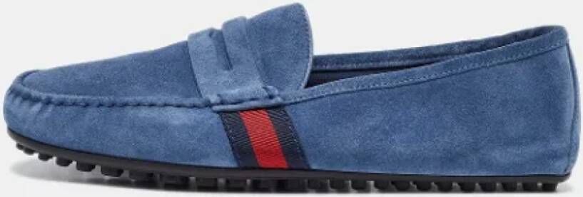Gucci Vintage Pre-owned Suede flats Blue Dames
