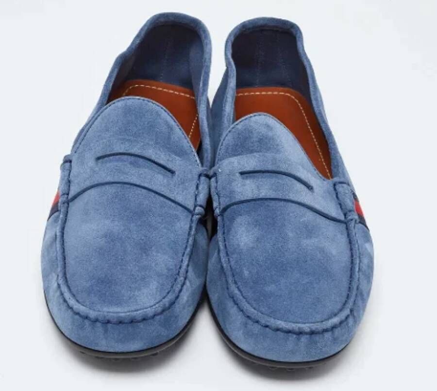 Gucci Vintage Pre-owned Suede flats Blue Dames