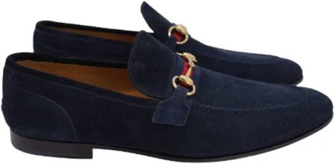 Gucci Vintage Pre-owned Suede flats Blue Heren