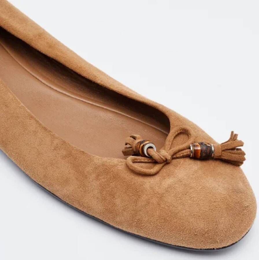 Gucci Vintage Pre-owned Suede flats Brown Dames