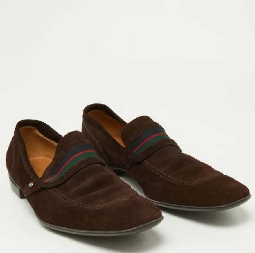 Gucci Vintage Pre-owned Suede flats Brown Dames