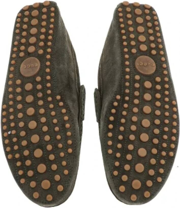 Gucci Vintage Pre-owned Suede flats Brown Dames