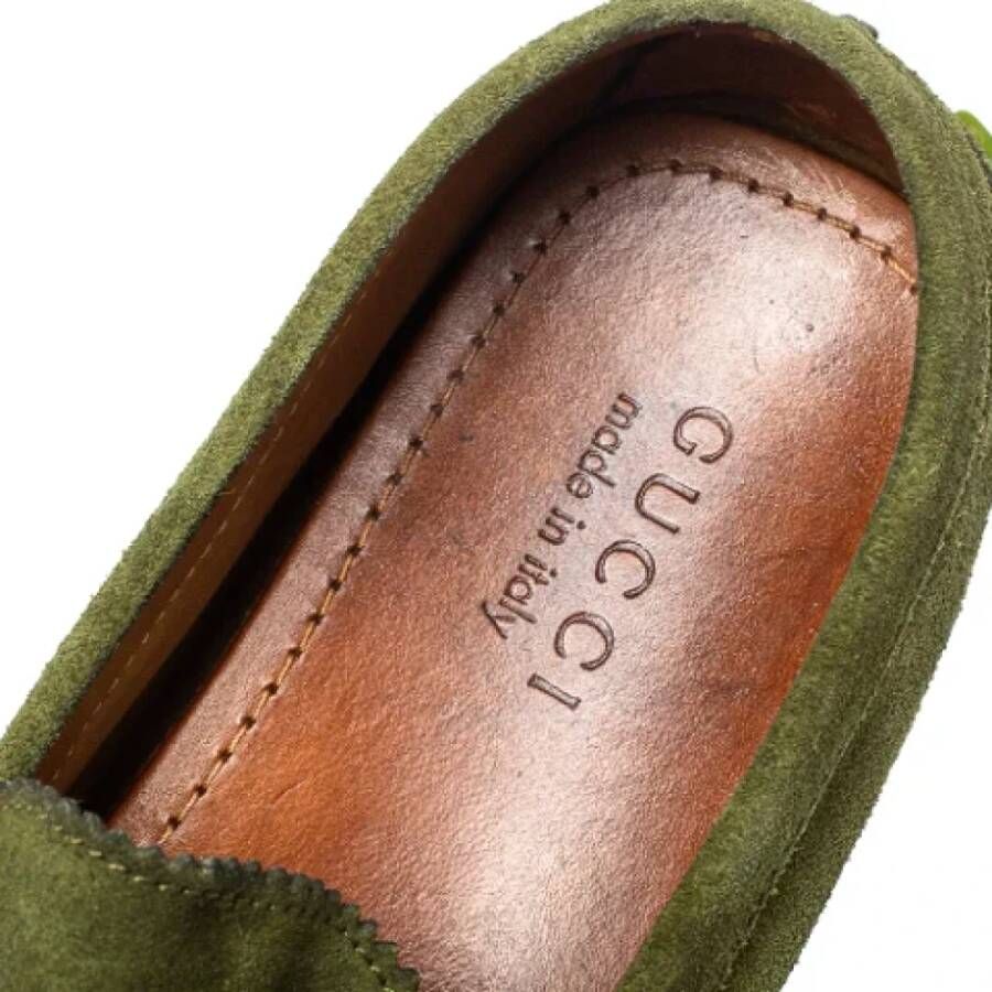 Gucci Vintage Pre-owned Suede flats Green Dames