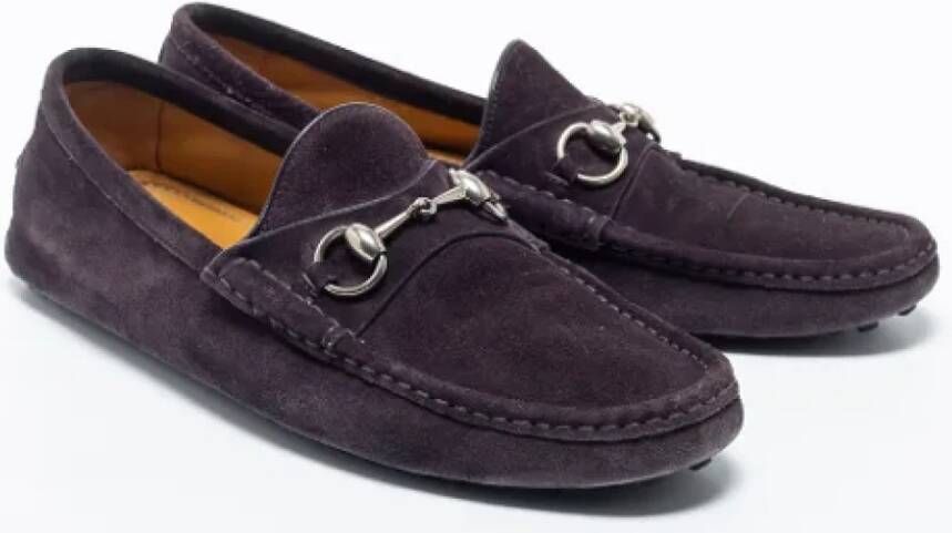 Gucci Vintage Pre-owned Suede flats Purple Dames