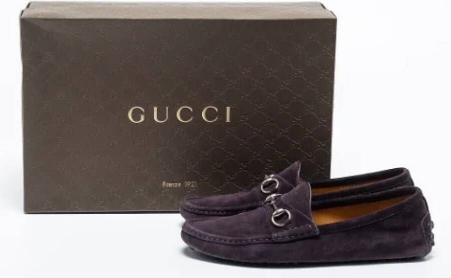 Gucci Vintage Pre-owned Suede flats Purple Dames