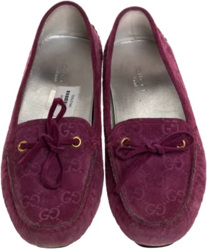 Gucci Vintage Pre-owned Suede flats Purple Dames