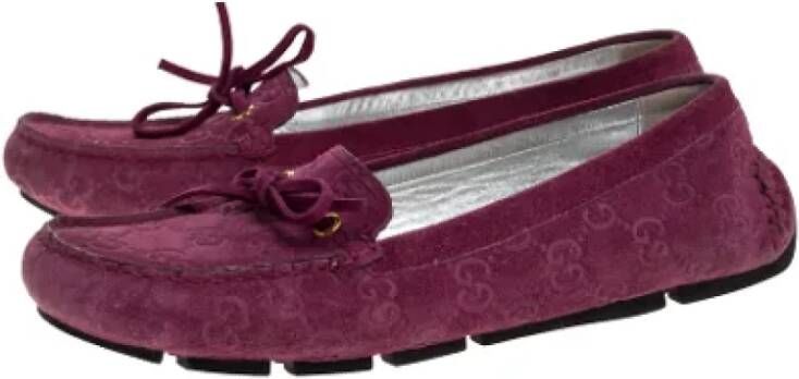 Gucci Vintage Pre-owned Suede flats Purple Dames