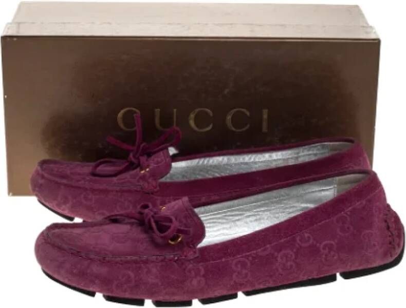 Gucci Vintage Pre-owned Suede flats Purple Dames