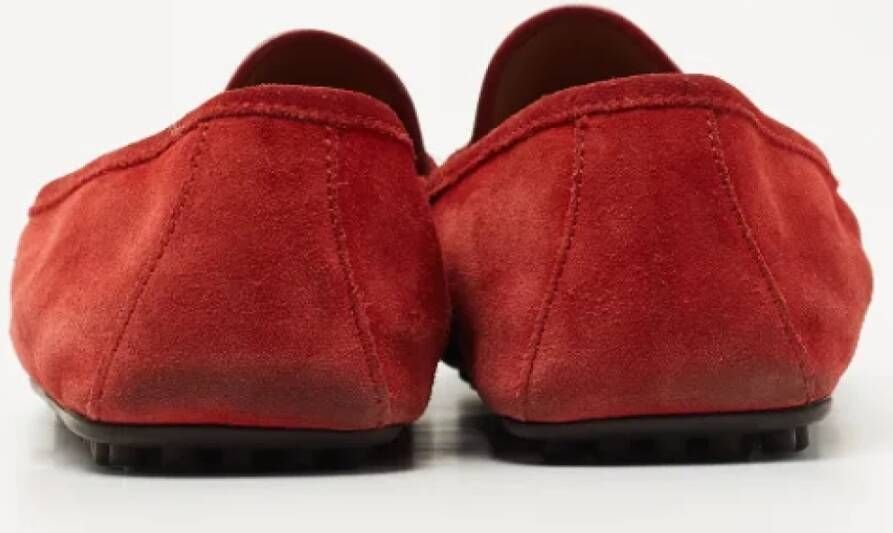 Gucci Vintage Pre-owned Suede flats Red Dames