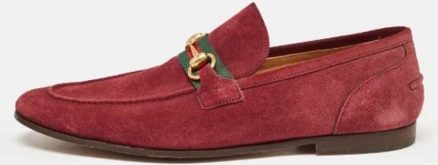 Gucci Vintage Pre-owned Suede flats Red Dames