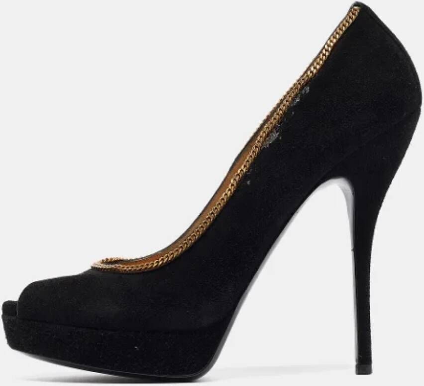 Gucci Vintage Pre-owned Suede heels Black Dames