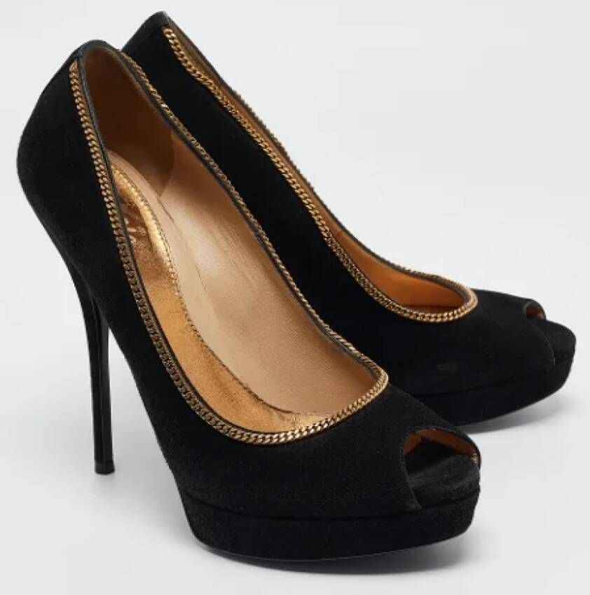 Gucci Vintage Pre-owned Suede heels Black Dames