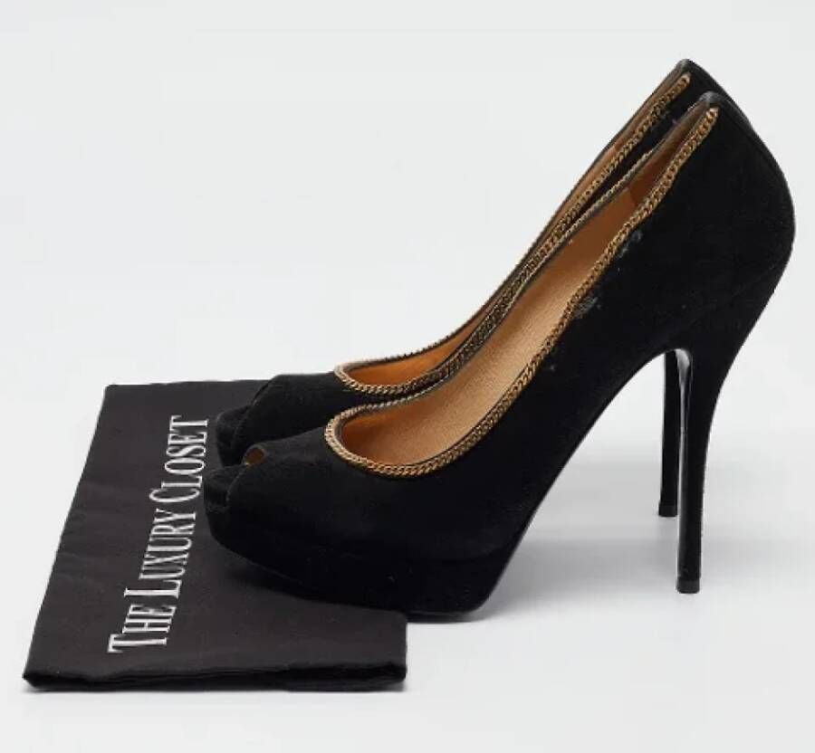 Gucci Vintage Pre-owned Suede heels Black Dames