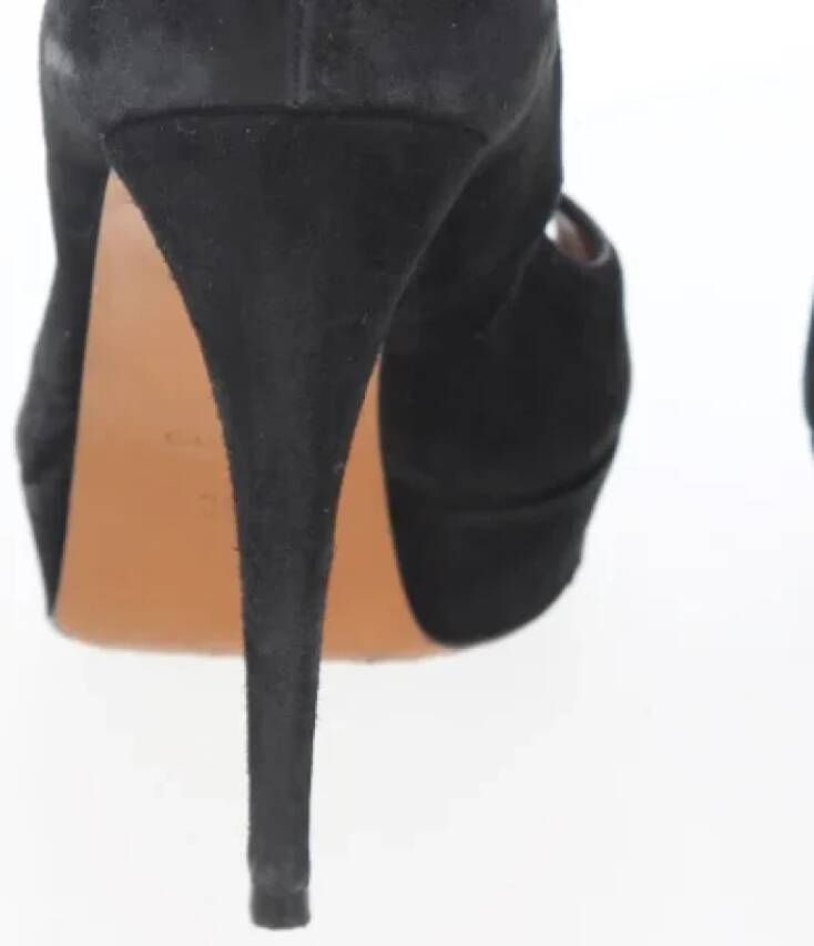 Gucci Vintage Pre-owned Suede heels Black Dames