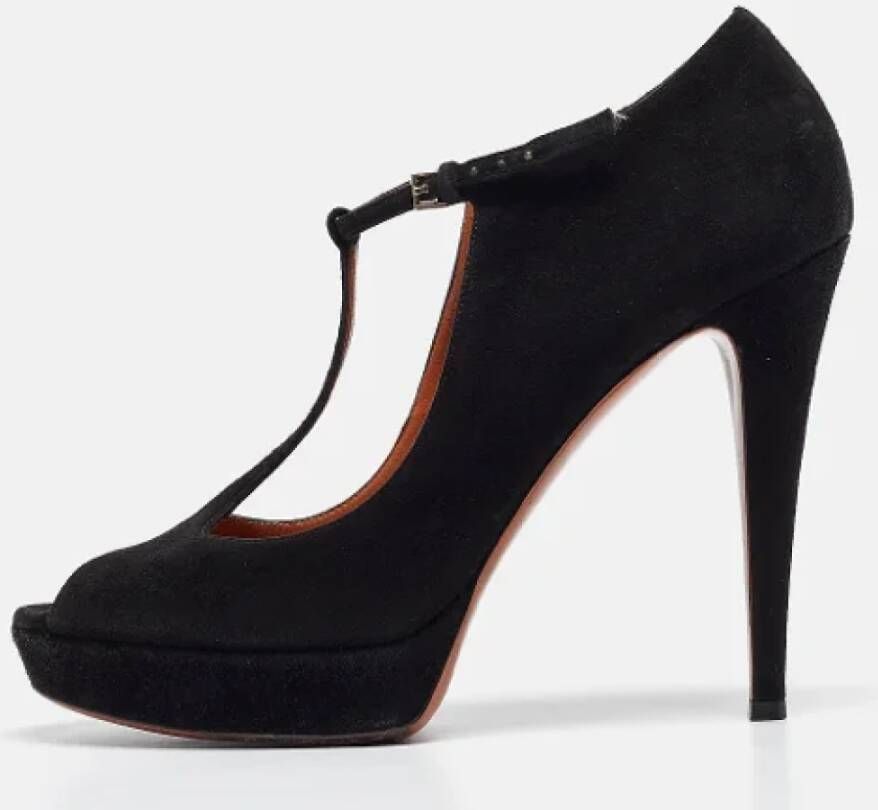 Gucci Vintage Pre-owned Suede heels Black Dames