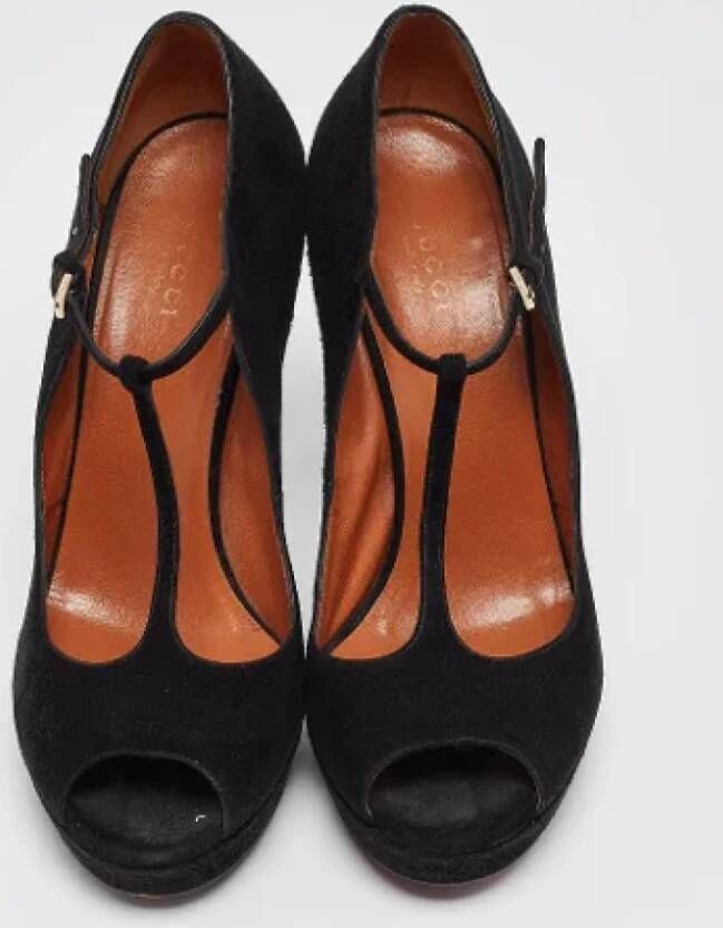 Gucci Vintage Pre-owned Suede heels Black Dames