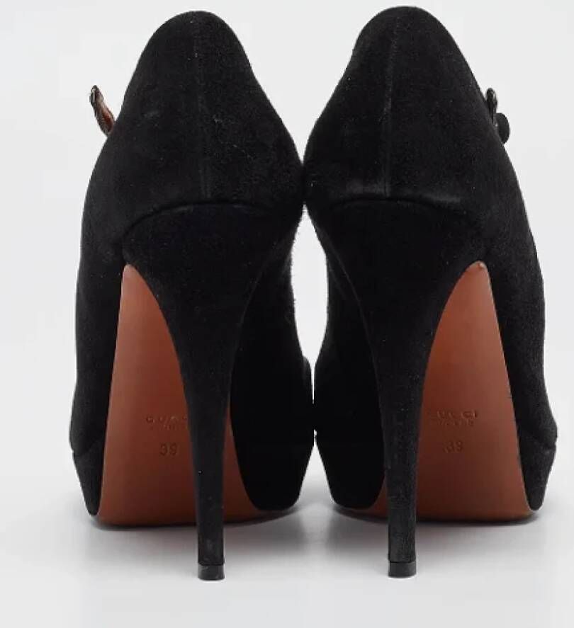 Gucci Vintage Pre-owned Suede heels Black Dames