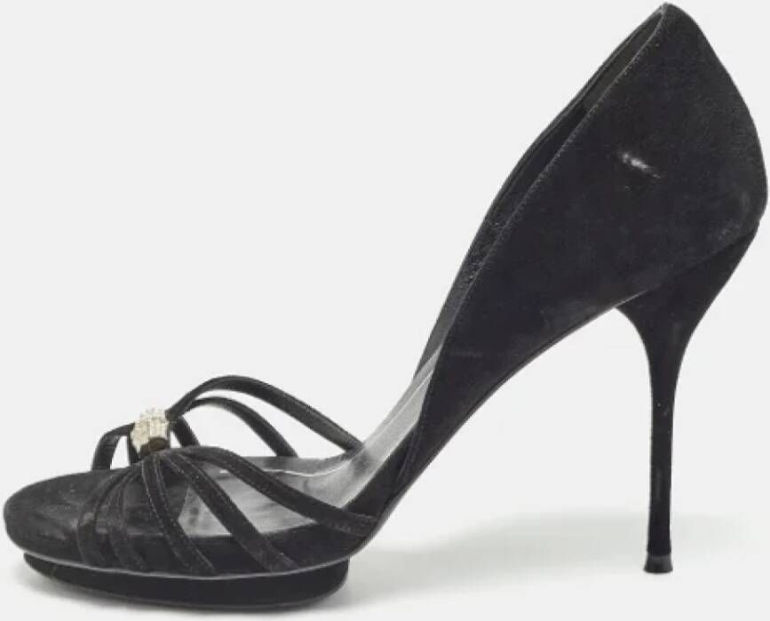 Gucci Vintage Pre-owned Suede heels Black Dames