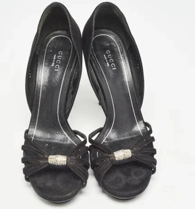 Gucci Vintage Pre-owned Suede heels Black Dames